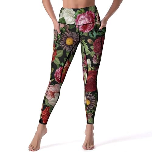 Pantalon de sport yoga rose taille haute leggings fitness gym jogging femmes s