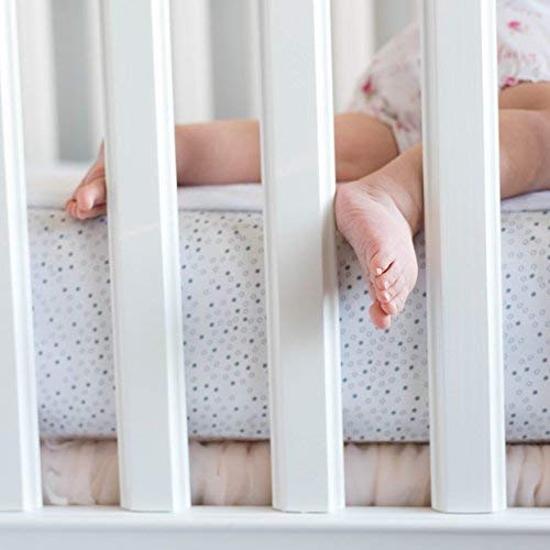 QuickZip Crib Extra Zip-On Sheet (SecureFit Wraparound Base Not Included) - Faster, Safer, Easier Baby Crib Sheets - Gray 100% Cotton - Fits All Standard Crib Mattresses