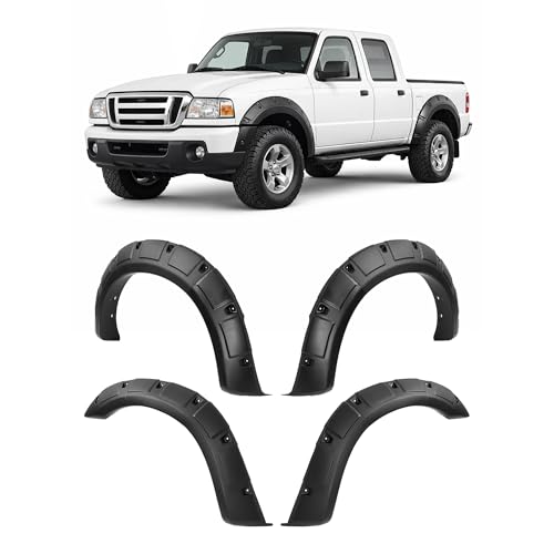 ALMULOO Fender Flares Compatible with 1993-2011 Ford Ranger Except FX4 Submodels Wheel Arch Covers Plastic 3Pieces Per Fender Flares