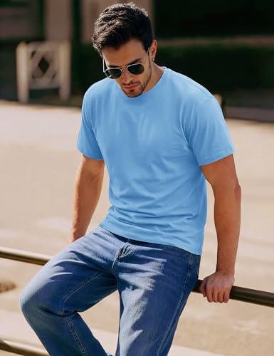 Image of MAGCOMSEN Mens T-Shirts Short Sleeve UPF 50+ Lightweight Moisture Wicking Basic Crewneck Casual Summer Cooling T Shirt