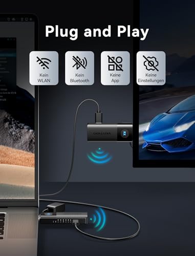 VENTION HDMI Wireless Transmitter and Receiver, 1080P 60Hz, 5G Funkübertragung bis 50m/165FT, Wireless HDMI Funkübertragung für Streaming Video Audio File von, Laptop, PC zu HDTV, Projektor