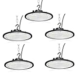 【Antideslumbrante】El foco LED UFO utiliza lentes de PC ópticos con alta transmisión de luz, ángulo de haz de 120°, salida de luz uniforme y área de haz grande, lo que reduce el deslumbramiento mientras optimiza el rendimiento de la iluminación y protege los ojos, adecuado para todo tipo de bahías altas Almacenes, Bodegas, Talleres y Centros Logísticos para largas jornadas de trabajo de iluminación.