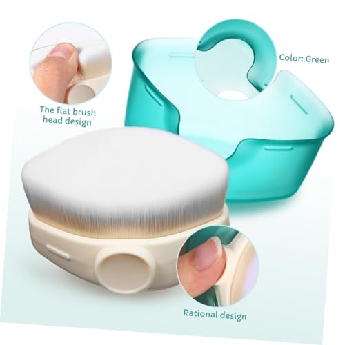 FAVOMOTO Sunscreen Foundation Brush Liquid Makeup Applicator Flat Top Face Brush with Cover for Travel and Daily Use