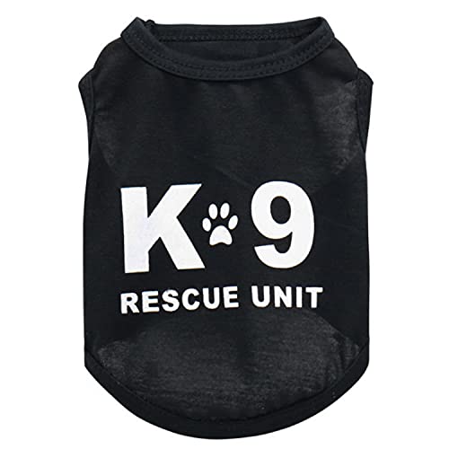 Likemi 6 Pack Black Dog Shirt Puppy Clothes For Small Dog Boy Summer Casual Security Print Vest For Chihuahua Yorkies Small Dog Cat Fashion Outfits, Medium #TOP1