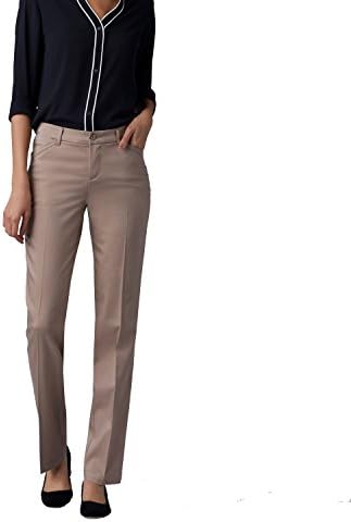 Lee Women's Flex Motion Regular Fit Straight Leg Pant, Flax, 10 Petite