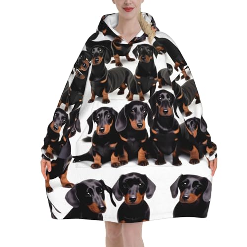 Couverture à capuche teckel anti-froid en flanelle épaisse pour ne plus grelotter chez soi