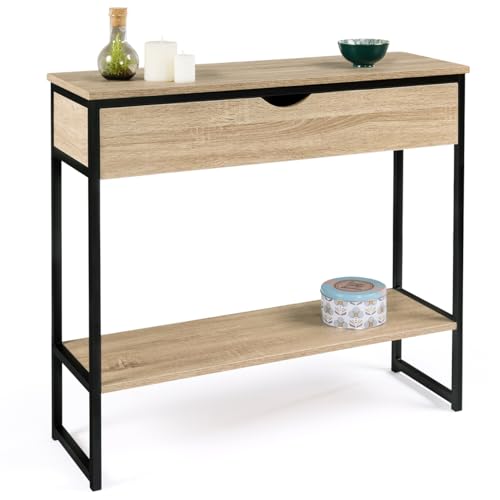 IDMarket - Console 1 tiroir Detroit 1 étagère Design Industriel