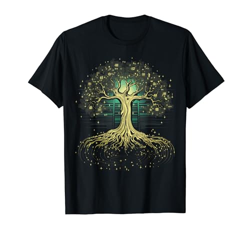 Árbol de código binario Informática Tecnología Coder Camiseta