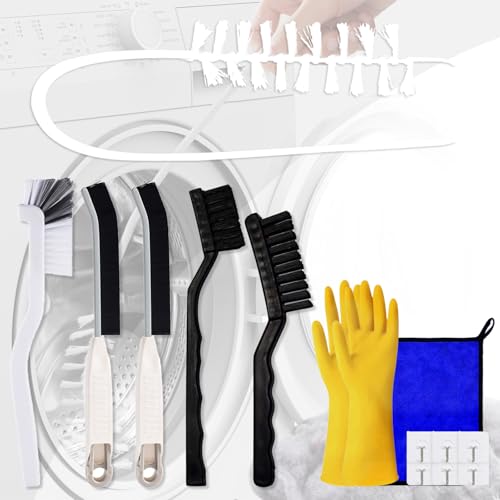 Image of 8PCS Cleaning Brush Set for Front Load Washing Machine, Multi-Function Washer Cleaner Brush Kits Includes Long Handle Roller Brush for Washer Rubber Seal, Gap Scrubber, Silicone Gasket Brush & More