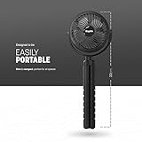 KEPLIN Portable Rechargeable Pram Fan Clip, 5000mAh Battery, 3 Speeds, 360° Tripod Clips Fan for Stroller, Pushchair, Car, Desk, Baby Pram Fans Clip On Stroller, Rotatable & Detachable (Black) - Image 2