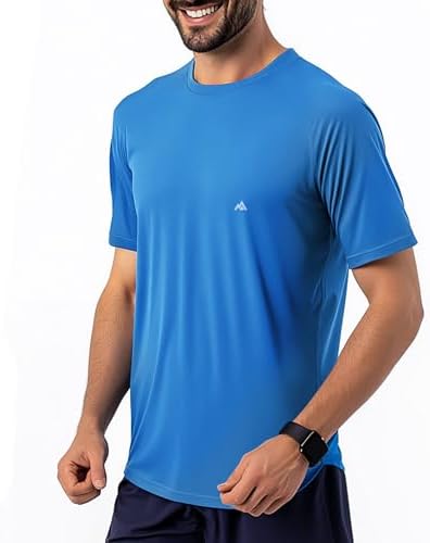 GritGlacier Instant Cooling Workout T-Shirt, Quick Dry Performance Athletic Tee for Running, Gym & Training Moisture Wicking Comfort Undershirt(Frost Blue L) - 2
