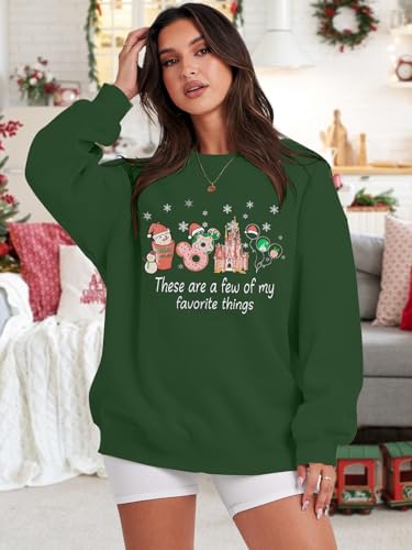 MYHALF Moletom de Natal feminino camisetas de Natal: suéter de gola redonda grande Feliz Natal engra