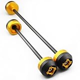 Front Rear Axle Wheel Slider Crash Protector for KATANA1000 19-25 DRZ400 DRZ400SM 00-25 Frame Slider Fork Swing Arm Crashing Protection Pad Cover Guard Cap Aluminum (Gold,for DRZ400 /SM 00-25)