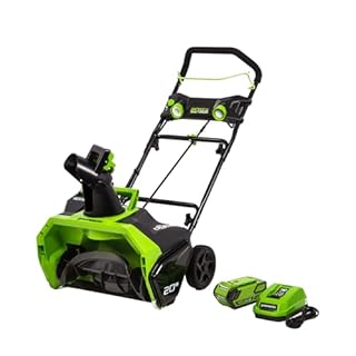 Greenworks 40V 20-Inch Brushless Cordless Snow Blower Thrower, 12" Clearing Depth & Max 20ft Throw Distance, Electric Snow Removal Tool for Driveway Sidewalk Patio, 4.0 Ah Batteries & Charger Included