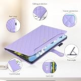 Rosbtib Etui do Samsung Galaxy Tab S10 Lite 2025/S10 FE 2025/S9 FE 10,9 cala i S9 11", haftowane etui ze skóry PU z paskiem na rękę, podstawką i magnetycznym zamknięciem - fioletowy
