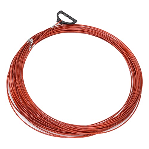 Steel Wire Plastic Coated Steel Wire Rope Measuring Rope Wire Rope with Pull Ring for Railway, Farmland, Plants Climbing, Flower Hanging, Crafts DIY (#d)