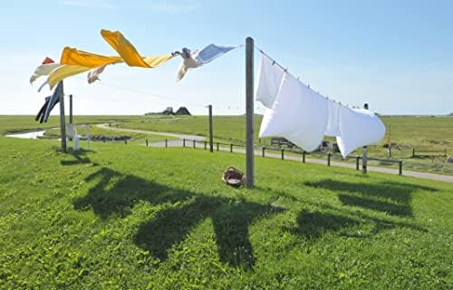 WIKKI Washing Line Rope 30M Clothes Line Rope Steel Core Heavy Duty Clothes Rope Washing Lines Strong Lines Outdoor Garden Clothes Lines for Outside Steel Washing Line 30m Aprox 100ft (GREEN),White