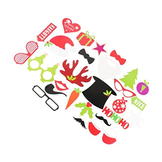 Vaguelly 27 Unidades Adereços De Cabine De Fotos Impertinentes Adereços De Cabine De Fotos Selfie Adereços De Selfie Com Paus Adereços De Cabine De Fotos De Festa Natal Acessórios