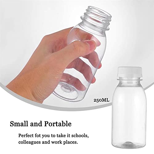 Milchflaschen Leere Milchflaschen Mit Deckel Saftflasche Zum Selbst Abfüllen Plastik Wasserflasche Transparente Trinkflasche Zum Selbst Befüllen Und Abfüllen Für Saft Joghurt Smoothie Wasser 250ml