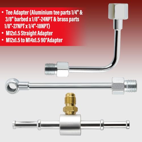 KUNTEC 0-140PS Fuel Injection Pressure Tester Gauge Kit Gasoline Gas Fuel Oil Injector Test Set for Auto Truck SUV Motorcycle - Thumbnail 7