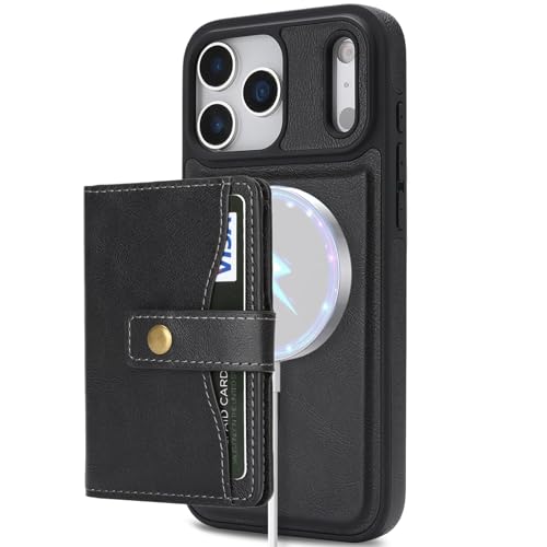 Étui en cuir magnétique iPhone 17 Pro Max vintage et chic pour professionnels