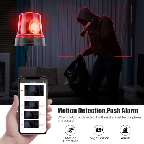 Vishangyaes Hidden Camera Motion Activated/Stronger Night Vision/160°View Angle/4K,Spy Camera Camaras Espias Ocultas With Bluetooth Speaker,Alarm Clock,Wireless/Wire Charger thumb #3