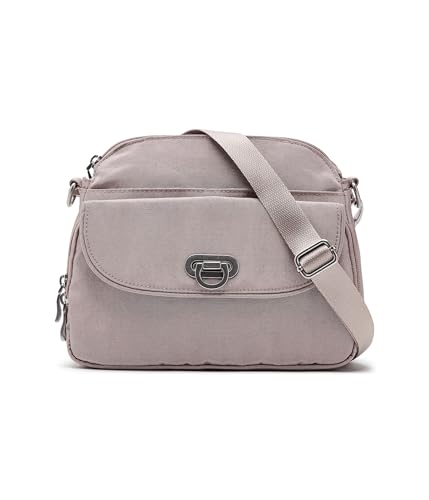 Baggallini Womens Coastal Flip Lock Crossbody Blush Shimmer One Size