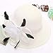 Produktbild MAIZ Hochzeitshut Frauen Kirche Derby Hüte Tee-Party-Brautkleid-Hochzeit Hat Wide Brim Hochzeits-Hut-Tee-Party-Hut-Damen Kentucky Kleid Hut, 10 Farben (Color : White)
