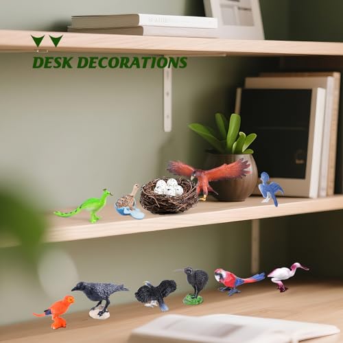SIENON 23-Piece Assorted Bird Figures Playset with Nest #TOP14