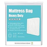 HOMEIDEAS 6 Mil Super Thick Mattress Bag for Moving & Long-Term Storage - Mattress Protection with Super Thick Tear & Puncture Resistance Polyethylene, Fits Twin/Full Size