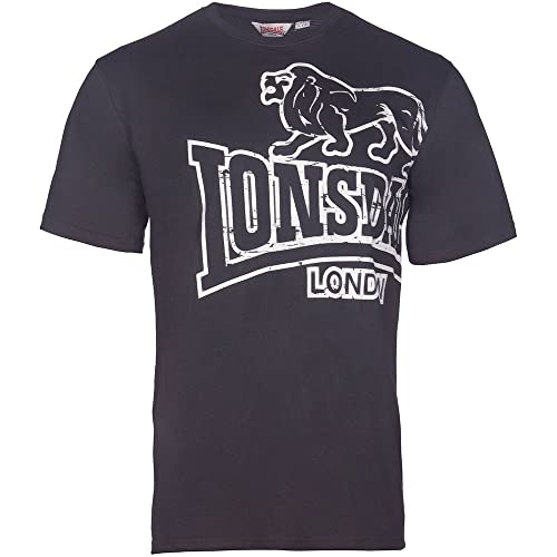 Lonsdale Langsett - Camiseta de manga corta para hombre, color negro, talla S