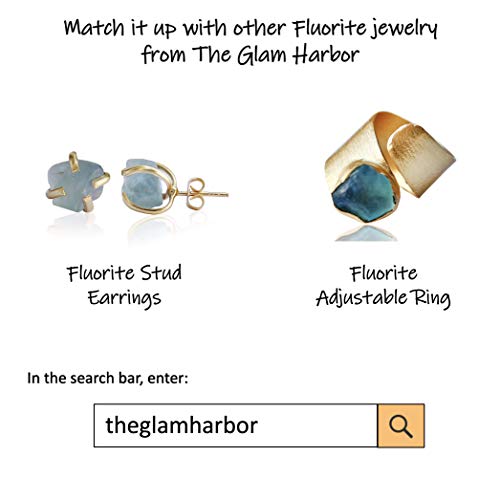 Handmade Raw Gemstone Stud Earrings 18K Gold Plated Birthstone Hypoallergenic Crystal Jewelry By Theglamharbor (Fluorite) #TOP7