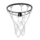 ZARSIO Basketball Net Heavy Duty Galvanized Steel Chain Braided 12 S-Hooks
