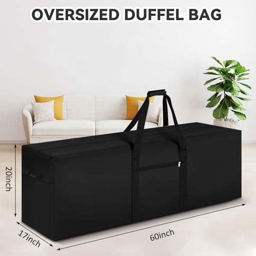 Vincreem 60 x 17 x 20 Inch, 332 L Extra Large Duffle Bag Camping Tent Storage Bag Heavy Duty Waterproof Sports Equipment Carrying Case for Tent Pole Travel Canopy Hammock Tripod Fishing Outdoor Moving