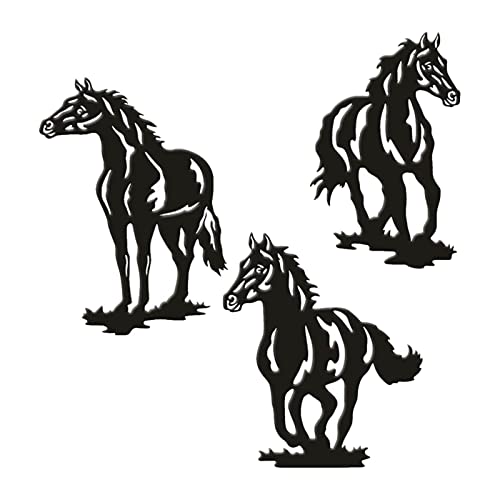 Pendentifs muraux en métal cheval Duiaynke lot de 3 pour salon et décoration nordique