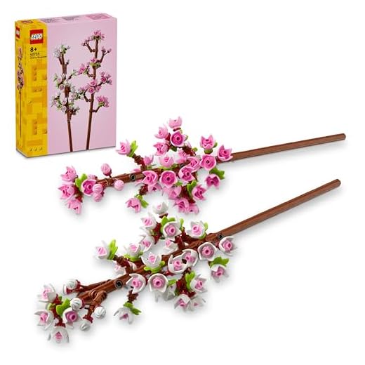 LEGO Botanical Flores de Cerezo, Flores Artificiales para Decoración del Dormitorio y Accesorio Floral para Escritorio, Ramo de Flores Rosas, Regalo de Flores por San Valentín 40725