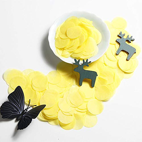Tissue Paper Confetti 5000 Pieces 1 inch Yellow Confetti Dots for Wedding Baby Shower Birthday Party Table Decoration - Thumbnail 4