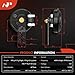 A-Premium - Disc Horn 2PCS High & Low Universal Electric Horns, 12V 110 dB, Compatible with Most Passenger Car, Commercial/Off-Road Vehicle, Motorcycles, ATVs, Scooter, Dirt/Pocket Bikes & More, 76 mm