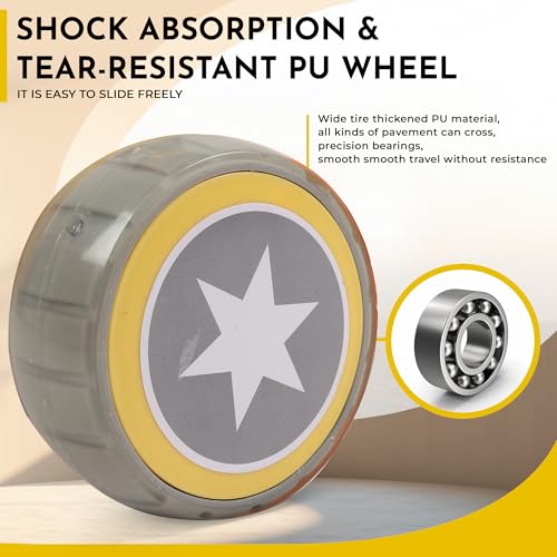 Image of Foldable 3 Wheel Kids Scooter with Seat | 4-Level Adjustable Handlebar | PU LED Wheels | Light & Music | 2 in 1 Skate Cycle Scooter for Boys & Girls 3-10 Years (KS-113 Yellow /Grey)