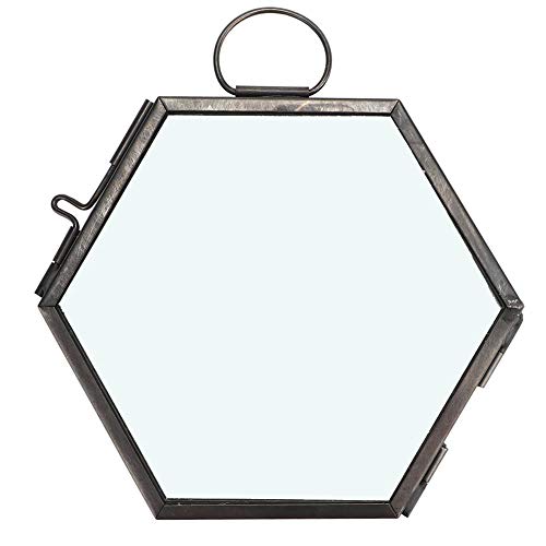 Hanging Geometric Hexagonal Glass Picture Photo Frame Dried Flower Plant Specimen Clip Display #TOP17