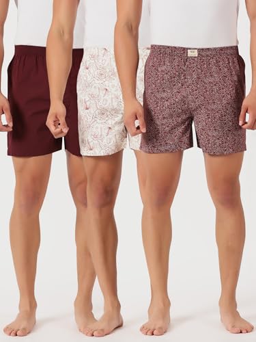 Image of Thomas Scott Men's | Cricket Club | Regular Fit | 100% Cotton | Casual | Woven | Boxer | Shorts | Pack of 3