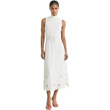 REISS Womens' Phoenix Knit Woven Midi Dress