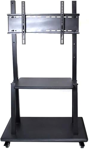 OLSKFUH Mobile Tv Stand, Rolling Tv Stand, Mobile Tv Cart, Tv Stand Mobile Cart With Wheels And Shelves, Height Adjustable Mount Bracket,