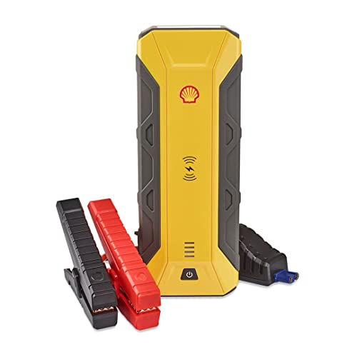 Shell Sh916Wc 1200A 12V Portable Lithium Jump Starter For 7-Liter Gasoline & 3-Liter Diesel Engines, 10 Safety Protections, Wireless Charging, Power Bank, 3 Usb Ports, Battery Booster + Jumper Cables #TOP16