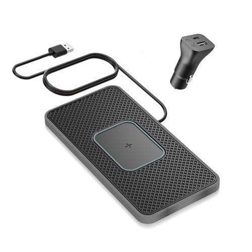 Sanmido Kabelloses Ladegerät, kabelloses Auto-Ladegerät, 15 W, rutschfestes Qi-Ladegerät, 2-in-1, schnelles kabelloses Handy-Ladegerät, kabellose Ladematte, Station Galaxy21/20 Note10S9S10S8 (C1P) Sanmido Kabelloses Ladegerät, kabelloses Auto-Ladegerät, 15 W, rutschfestes Qi-Ladegerät, 2-in-1, schnelles kabelloses Handy-Ladegerät, kabellose Ladematte, Station Galaxy21/20 Note10S9S10S8 (C1P)