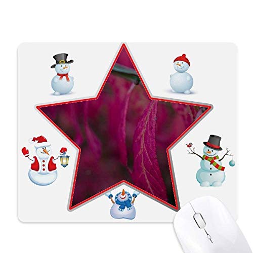 Tapis de souris motif feuilles rouges un cadeau de Noël original pour photographe