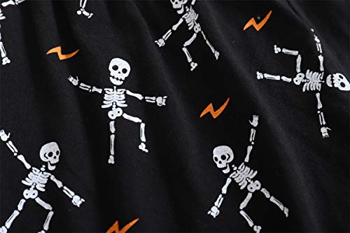 Myfav Big Boys Glow In Dark Skull Pjs Cotton Sleepwear Summer Pajama Shorts Sets, Skateboard, 18 Years #TOP5