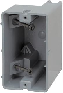 Southwire MSB22+ 1-Gang Ceiling Fan Box: 50lb Fan/75lb Light Support, 22.5 Cu In Depth Adjustable Electrical Box, Gray