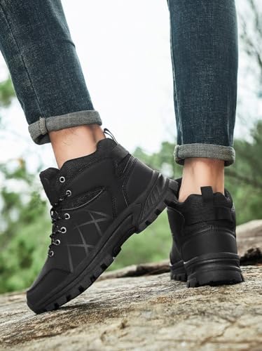 Men's Wide Hiking Shoes for Men Slip On Loafers Go Walking Shoes Trekking Trails Sneakers with Arch Support Outdoor Shoes4