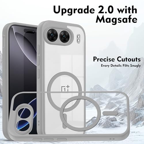 Image of V-TAN Back Cover for Oneplus Nord 4 5G Compatible Case, Matte Finish Transparent Magnetic Case, TPU, Camera Protective Shockproof Cover (Grey)